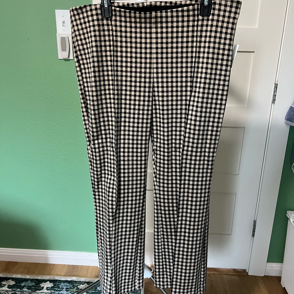 NWT GAP High Rise Black and Cream Checkered Gingham Pants